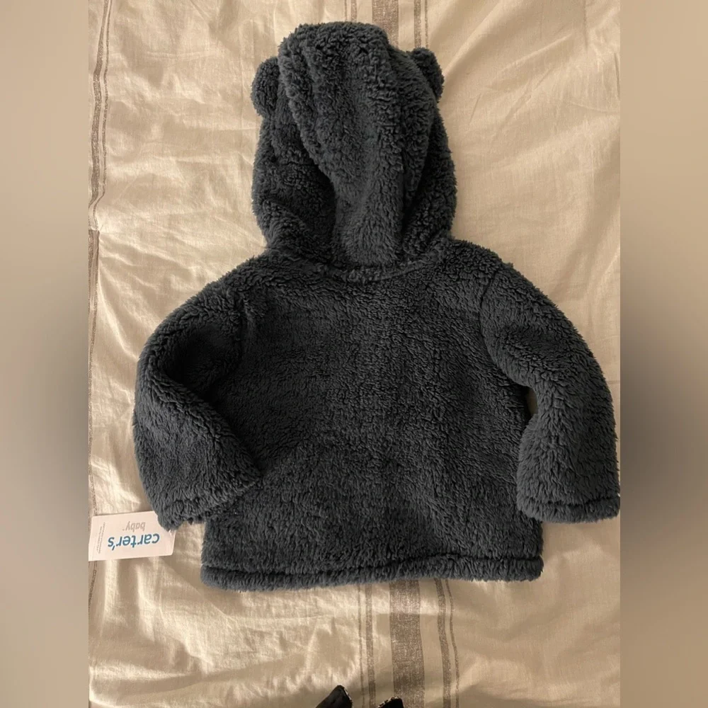 🆕 Carter’s | Blue Teddy bear fleece coat | baby boy 6mo